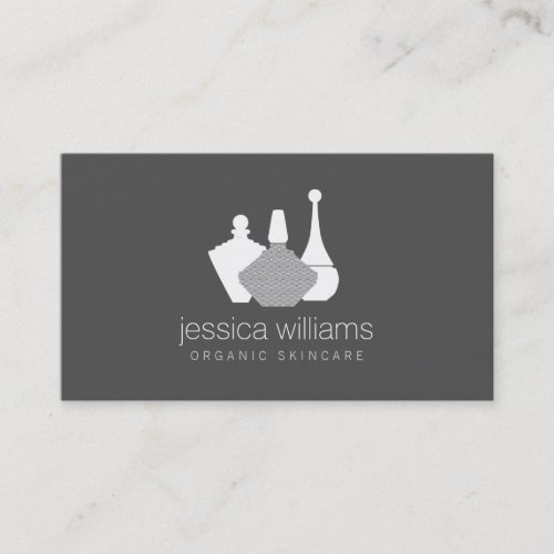 Decorative Beauty Containers Cosmetologist Gray Business Card