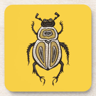 Decorative Beetle Entomology Art Beverage Coaster