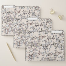Decorative Beige Linen & Gray Floral Pattern