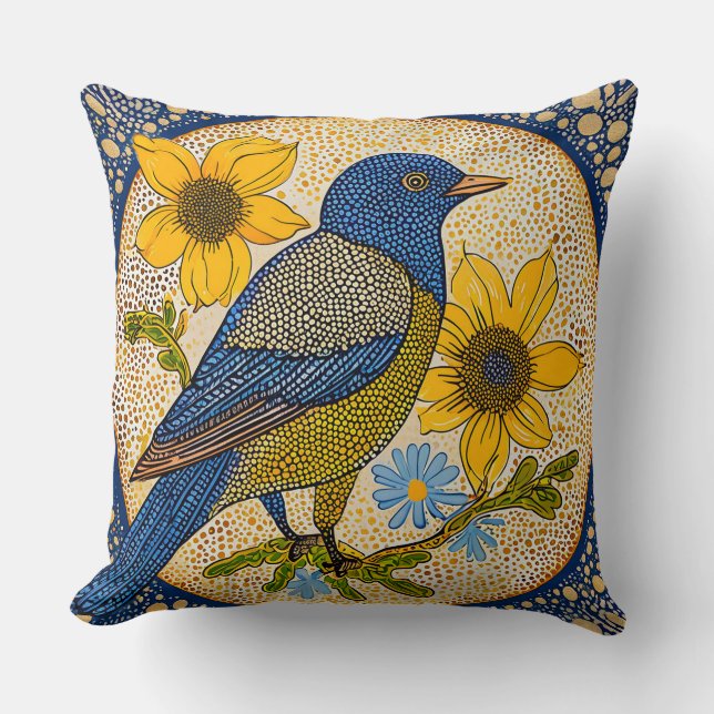 🌸 ✨ Decorative Bird Home Accent Nature Decor 🐦 Throw Pillow (Front)