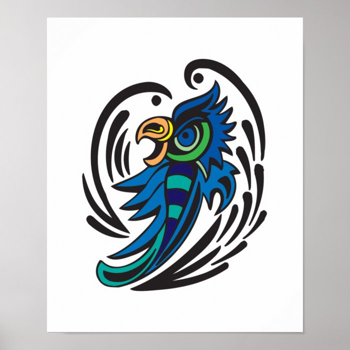 Decorative Bird Tattoo Design Print