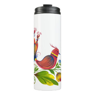 Decorative Bird with Flowers & Berries  Thermal Tumbler