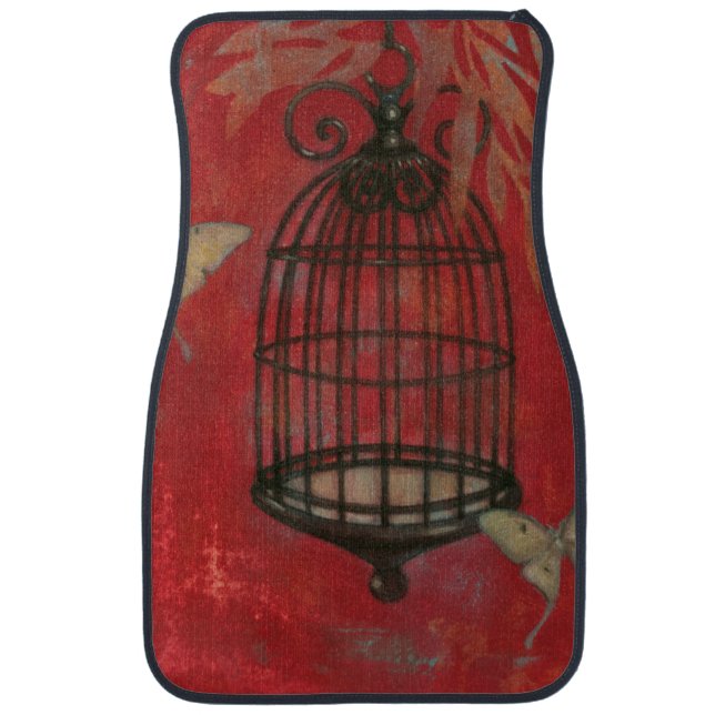 Decorative Birdcage with Butterflies Car Floor Mat (Front)