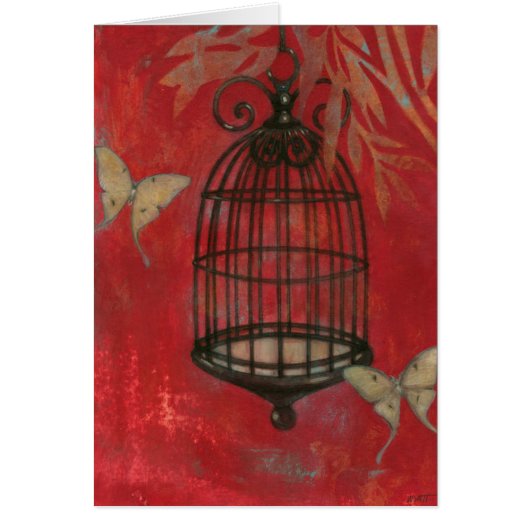 Decorative Birdcage with Butterflies Cards (Front)