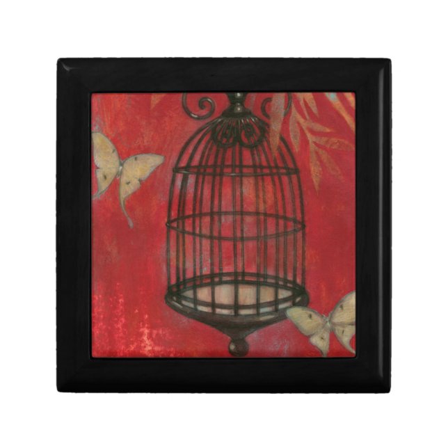 Decorative Birdcage with Butterflies Jewelry Box (Front)