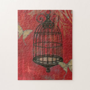 Decorative Birdcage with Butterflies Jigsaw Puzzle