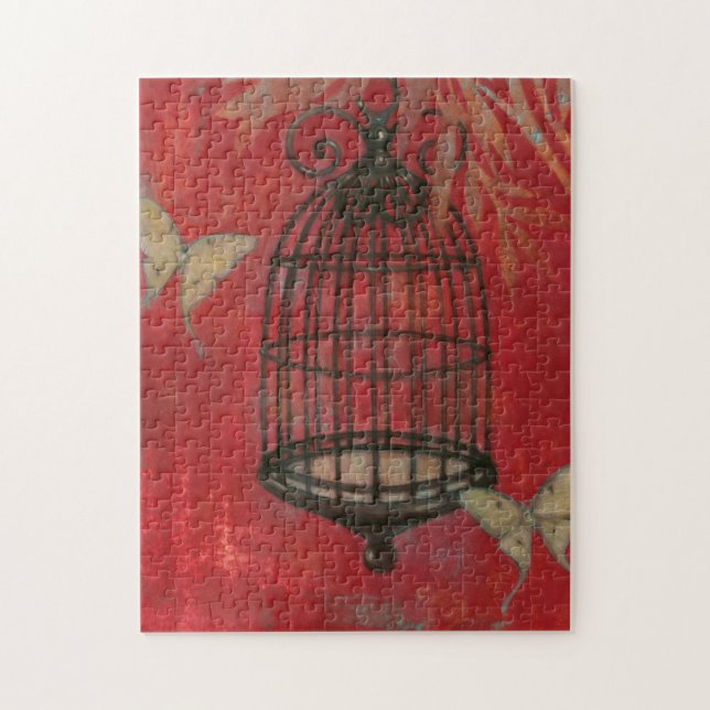 Decorative Birdcage with Butterflies Jigsaw Puzzle (Vertical)
