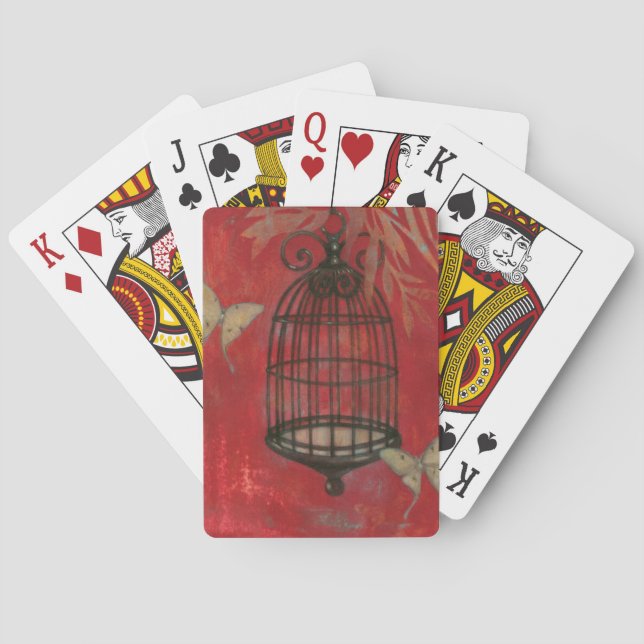 Decorative Birdcage with Butterflies Poker Cards (Back)