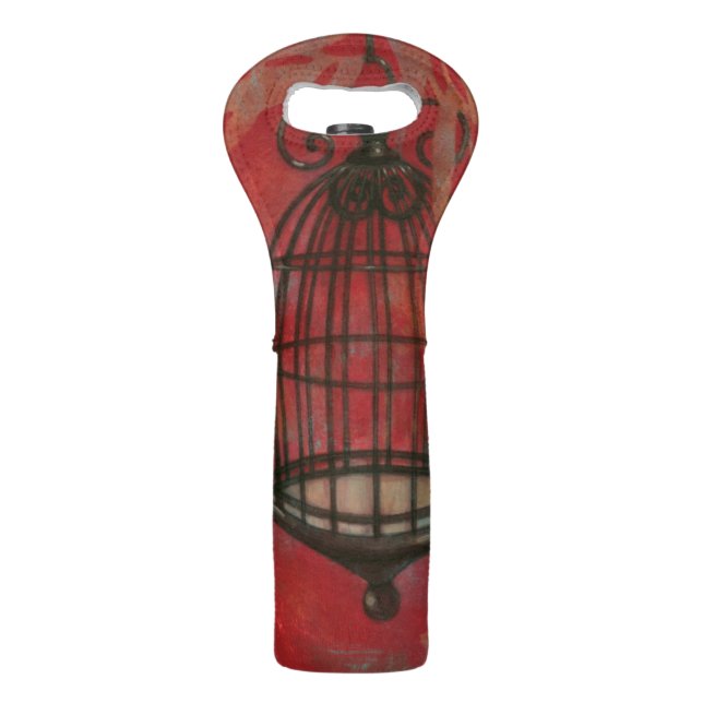 Decorative Birdcage with Butterflies Wine Bag (Back)
