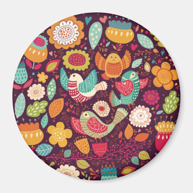 Decorative Birds Magnet (Front)