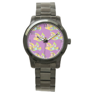 decorative birds on purple watch