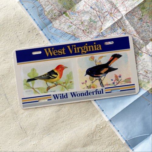 Decorative Birds West Virginia Front License Plate