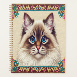 Decorative Birman Cat Colorful Framed Border Planner