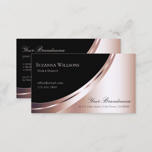Decorative Black and Rose Gold Decor Luxurious Business Card