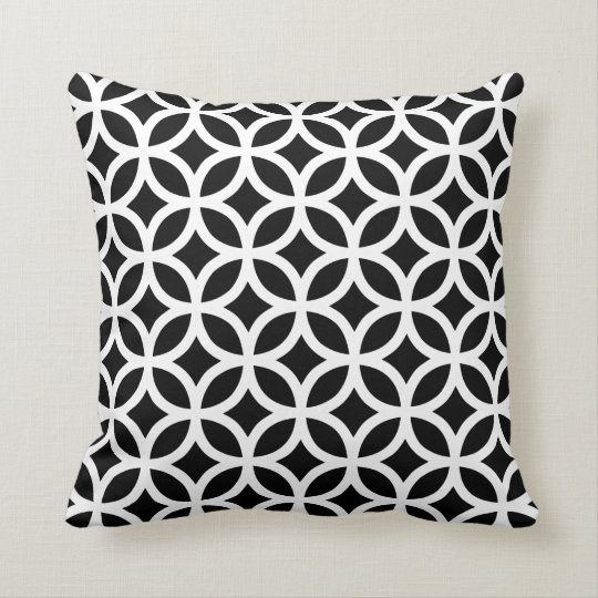 Decorative Black and White Geometric Throw Pillow | Zazzle.com