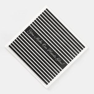 Decorative Black and White Paper Dinner Napkins