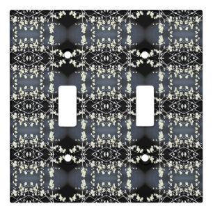 Decorative black and white pattern light switch cover