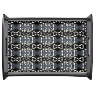 Decorative black and white pattern serving tray