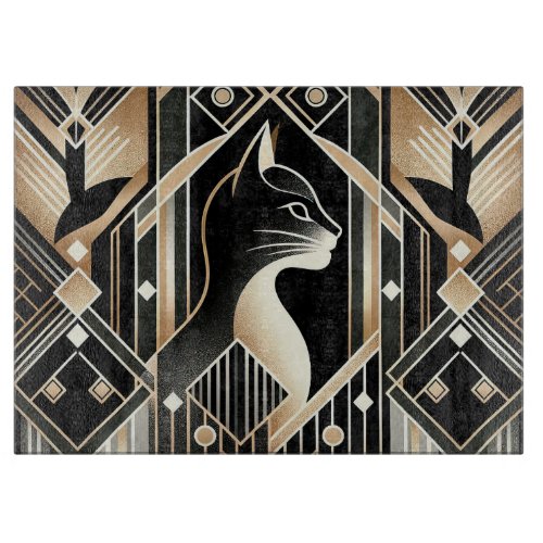 Decorative Black Cat Abstract Cutting Board