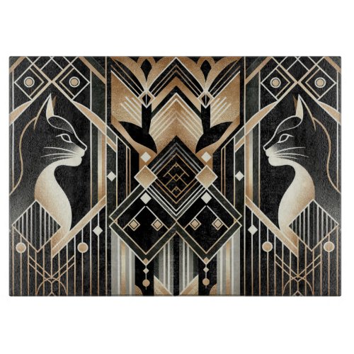Decorative Black Cat Abstract Cutting Board