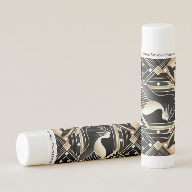Decorative Black Cat Abstract Lip Balm (Front)