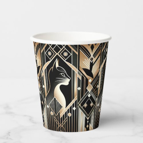 Decorative Black Cat Abstract Paper Cups