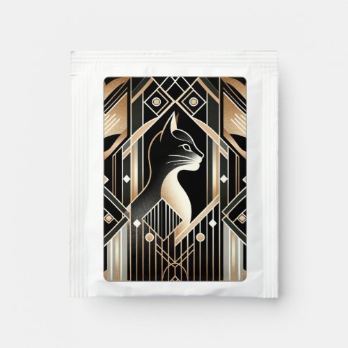 Decorative Black Cat Abstract Tea Bag Drink Mix