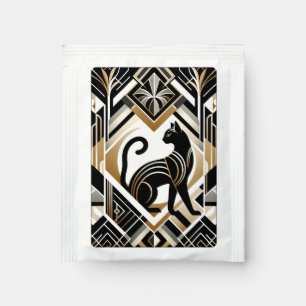 Decorative Black Cat Abstract Tea Bag Drink Mix