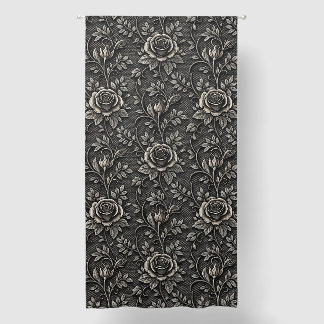 Decorative Black Roses Blackout Curtains