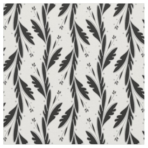 Decorative Black Vines Pattern Fabric