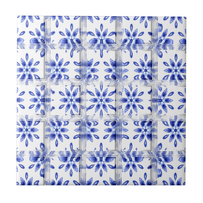 Decorative Blue And White Tile