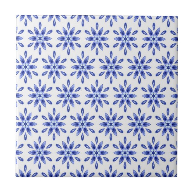 Decorative Blue And White Tile (Front)