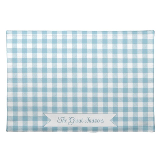 Decorative Blue Buffalo Check Cloth Placemat (Front)