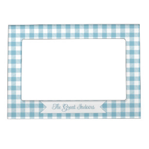 Decorative Blue Buffalo Check Magnetic Frame