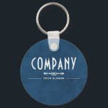 Decorative Blue Company Name Keychain<br><div class="desc">Decorative Blue Company Name Key Ring by The Business Card Store.</div>