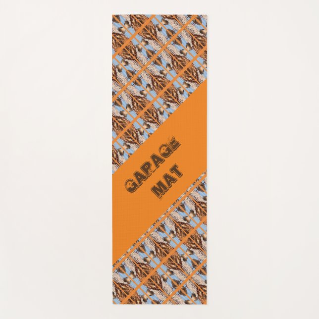 Decorative Blue Design Pattern Yoga Mat (Front)