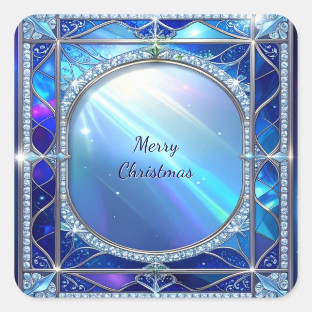 Decorative Blue Frame Sticker (Front)