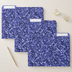 Decorative Blue Glitter Glamour Sparkle Gem Chic File Folder