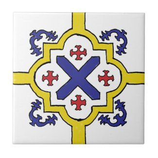 Decorative Blue/Yellow/Red Spanish Style tile