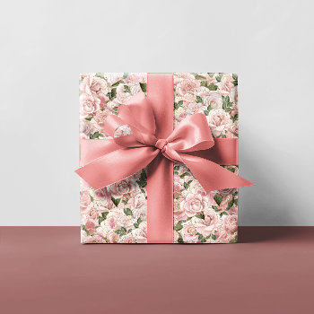 Decorative Blush Pink Gold Glam Rose Background Wrapping Paper Sheets by pinkgifts4you at Zazzle