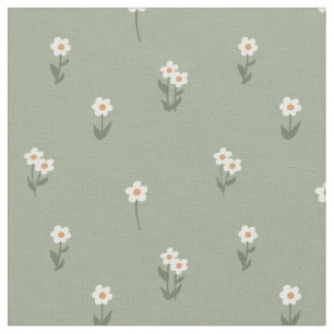 Decorative Boho Ditsy Floral Cottagecore Green Fabric