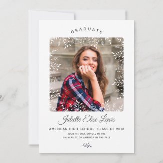 Decorative Border Photo Graduation Announcement