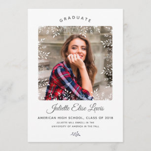 Decorative Border Photo Graduation Announcement