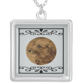 Decorative Border Silver Plated Necklace by 16creative at Zazzle