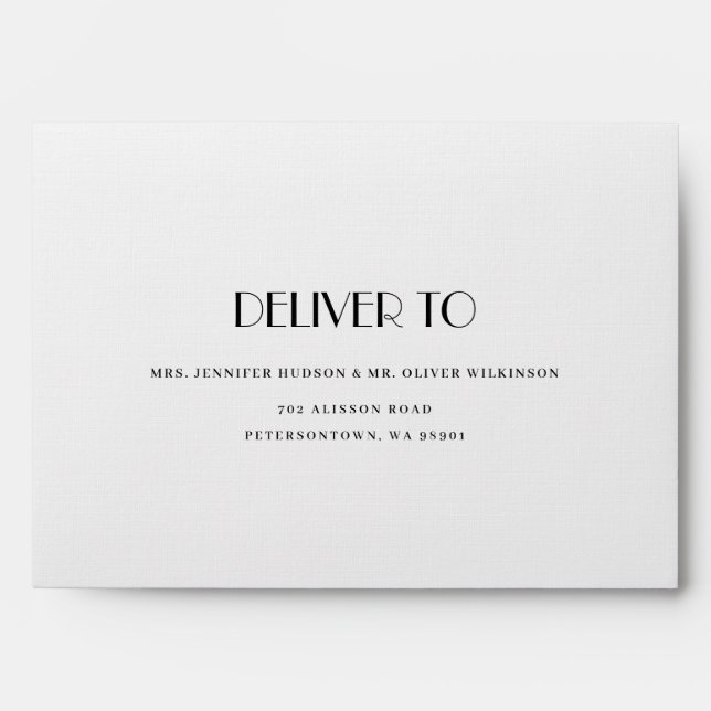 Decorative Border Wedding Invitation Envelope (Front)