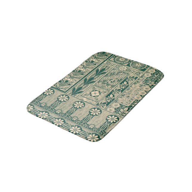 Decorative Botanical Art Nouveau Pattern Bath Mat (Angled)