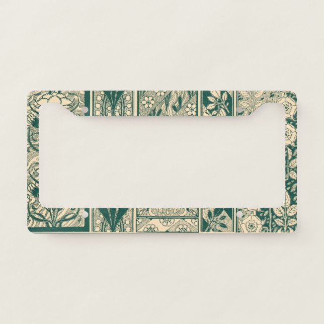 Decorative Botanical Art Nouveau Pattern License Plate Frame (Front)