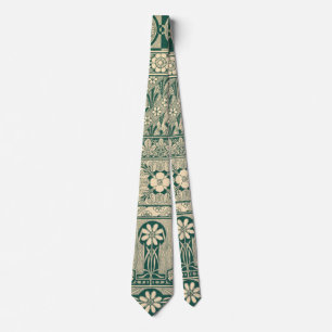 Decorative Botanical Art Nouveau Pattern Neck Tie