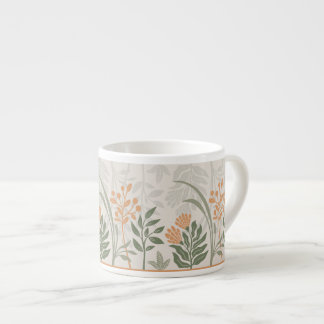 Decorative Botanical Floral Garden Art Espresso Cup