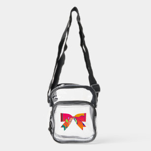 Decorative Bow Clear Crossbody Bag